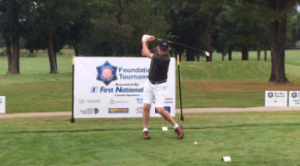Arkansas Governor Asa Hutchinson tees off at the ASP Foundation Golf event.
